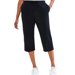 Style & Co Mid-Rise‎ Capri Pull-On Straight Pants,  Deep Black, Size Large